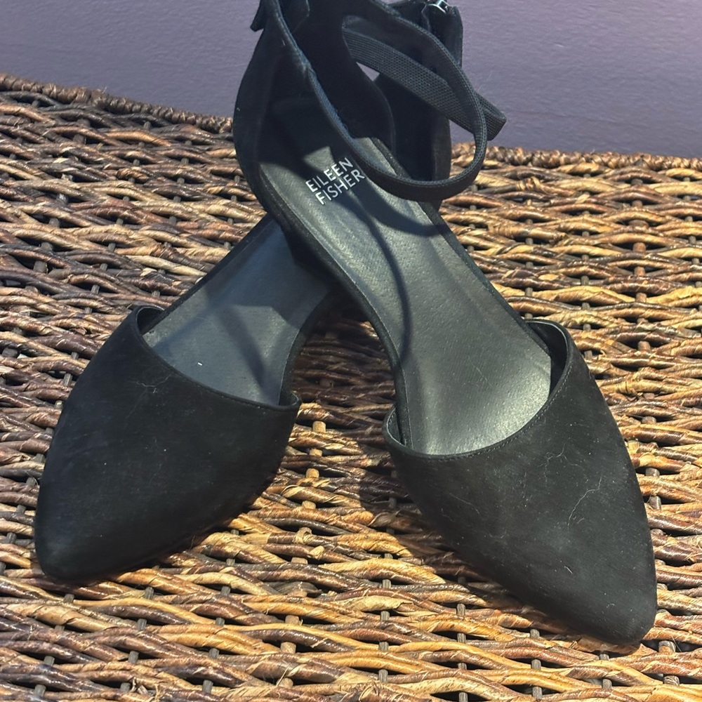 Eileen Fisher Just Suede Ankle Strap Pump